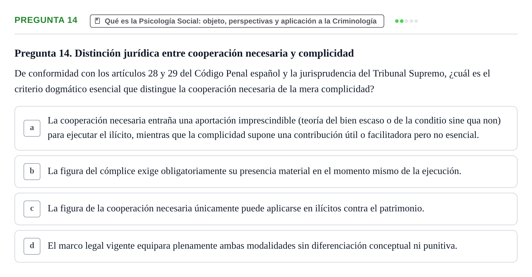 Enunciado: Pregunta 14