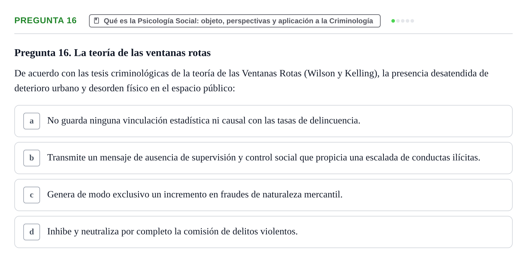 Enunciado: Pregunta 16