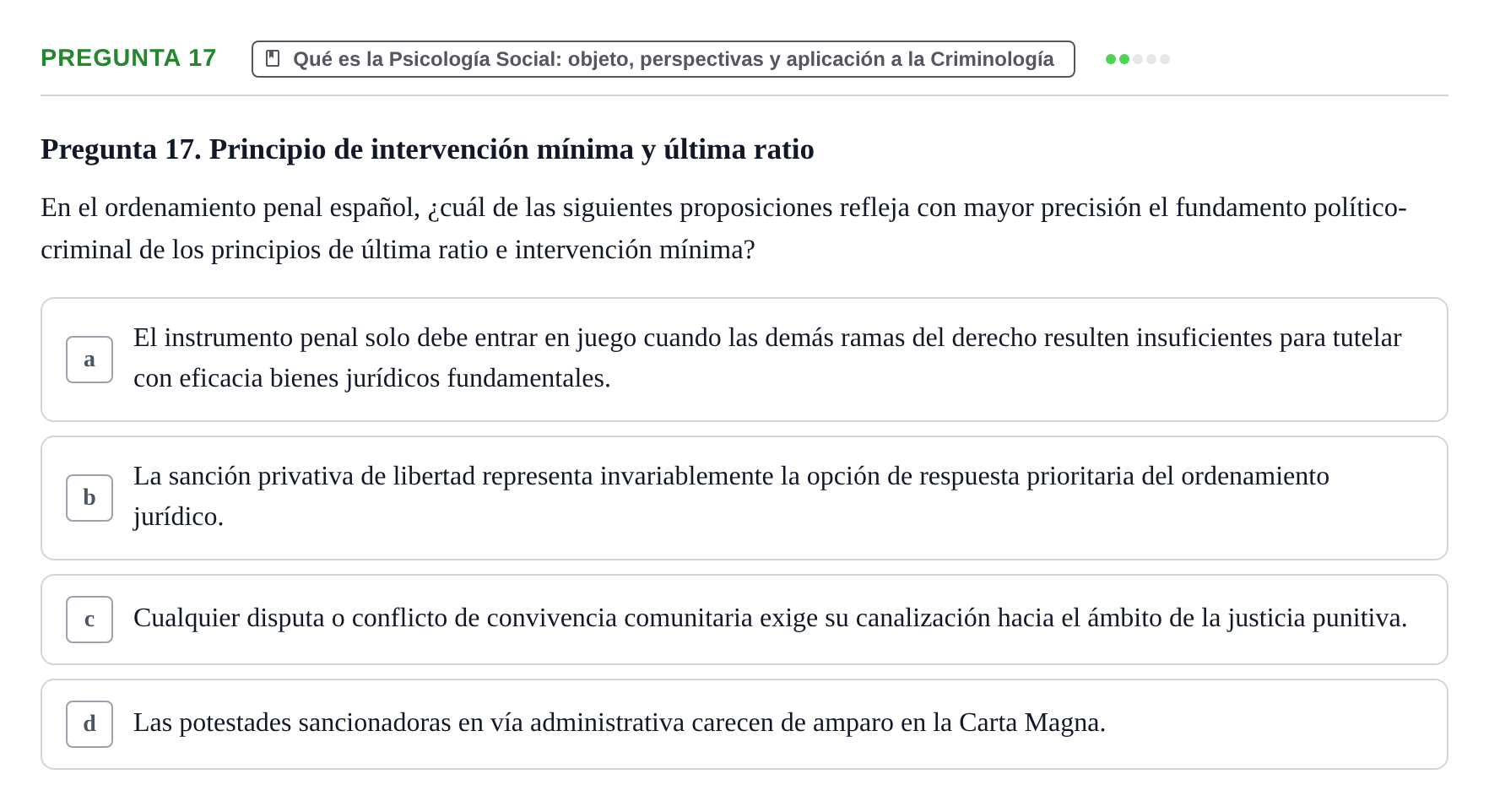 Enunciado: Pregunta 17