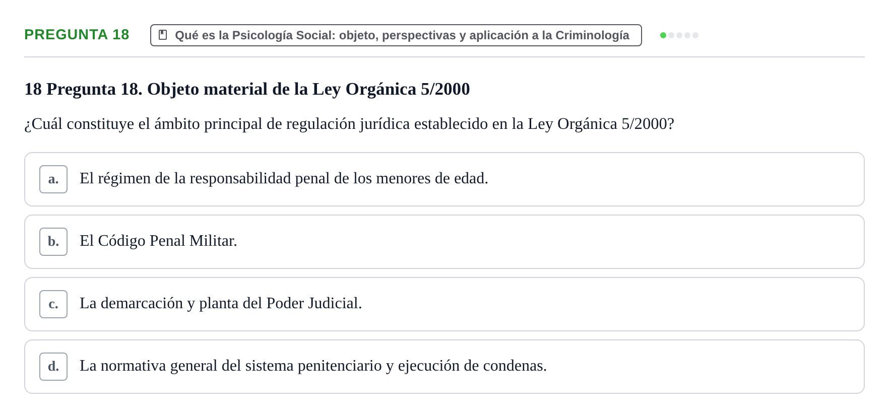 Enunciado: Pregunta 18
