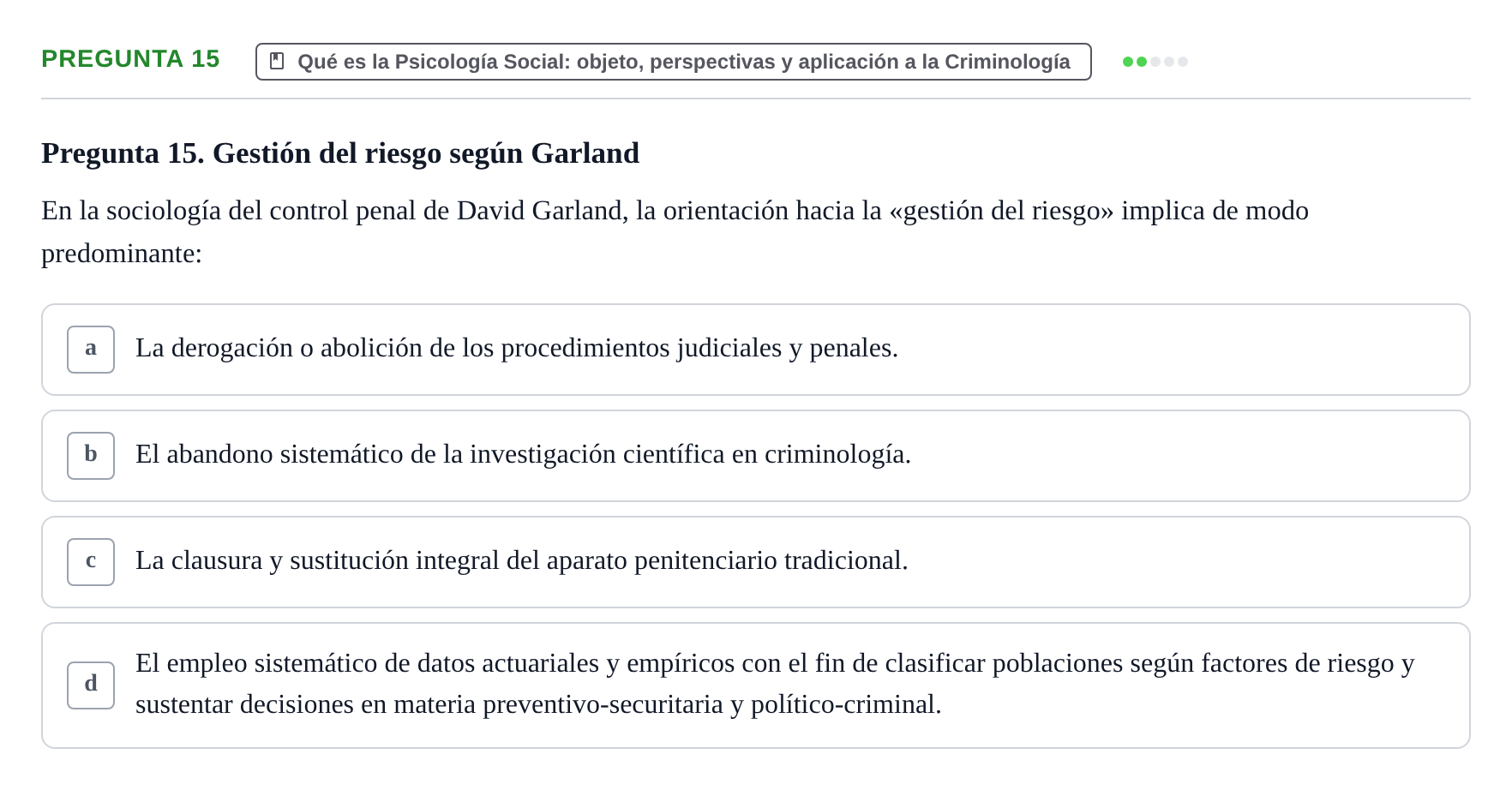 Enunciado: Pregunta 15