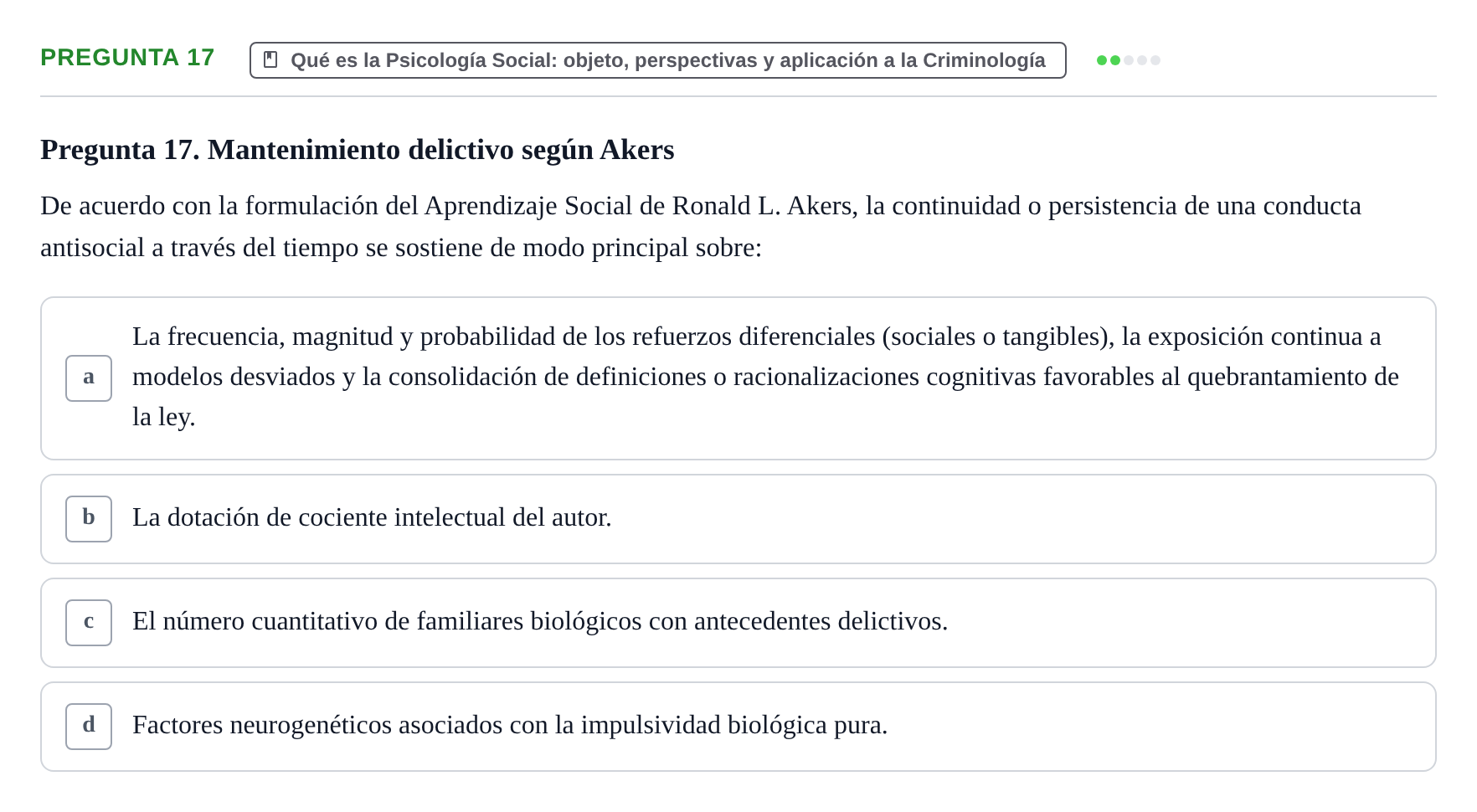 Enunciado: Pregunta 17