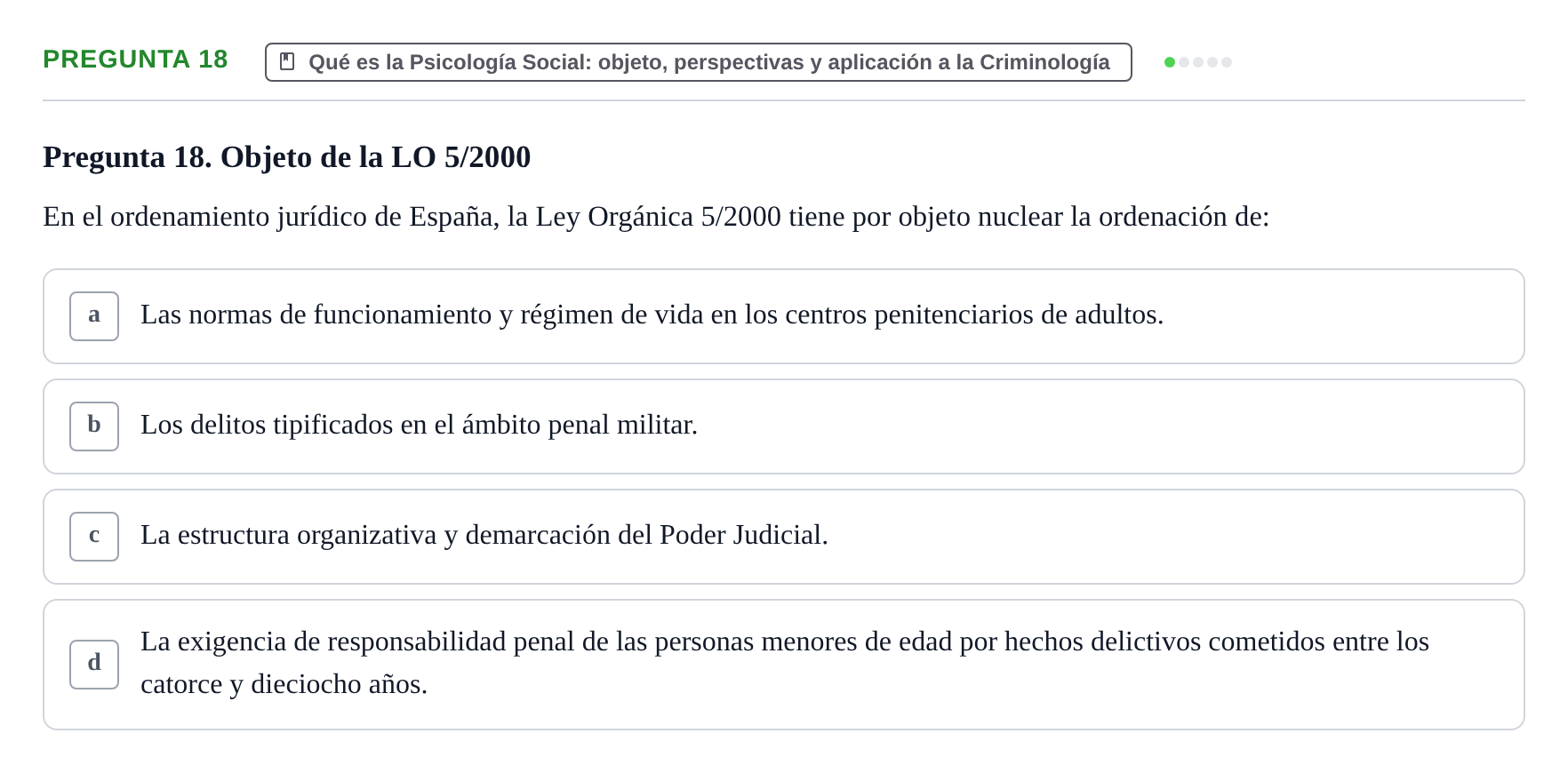 Enunciado: Pregunta 18