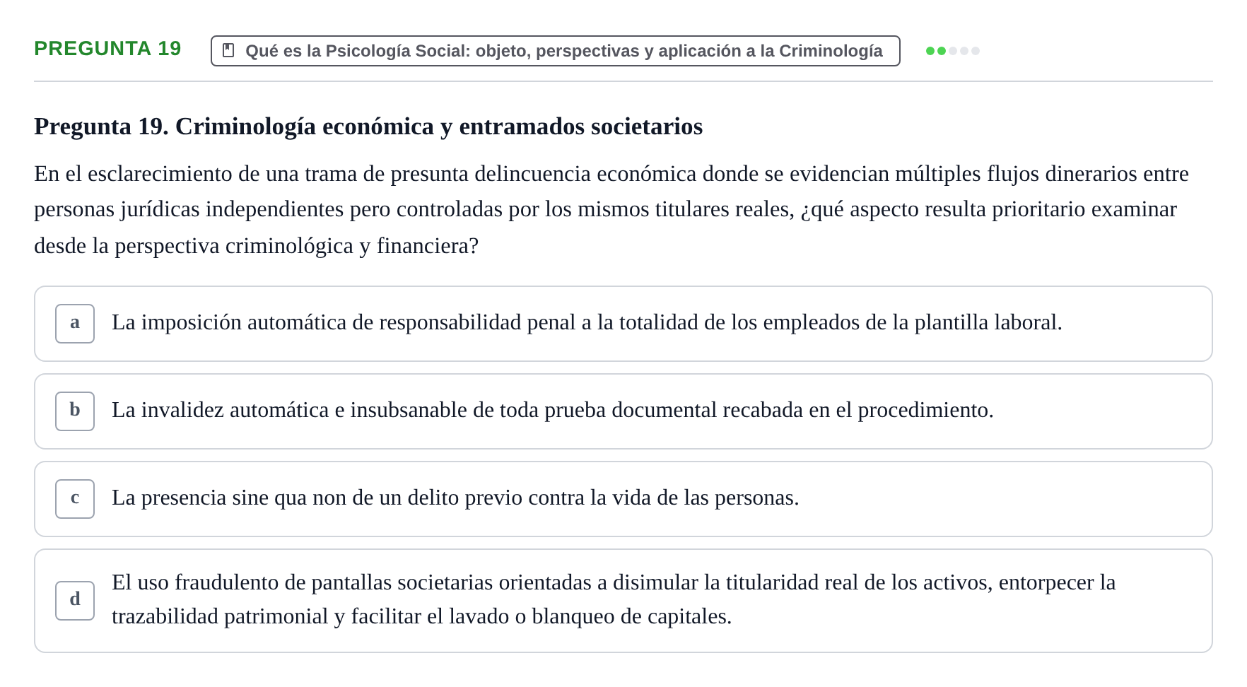Enunciado: Pregunta 19