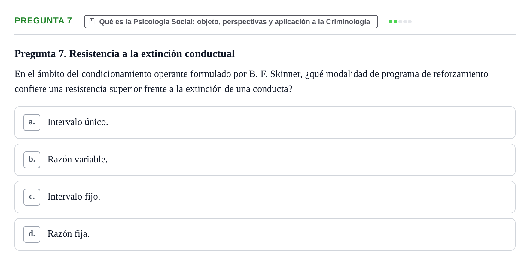 Enunciado: Pregunta 7