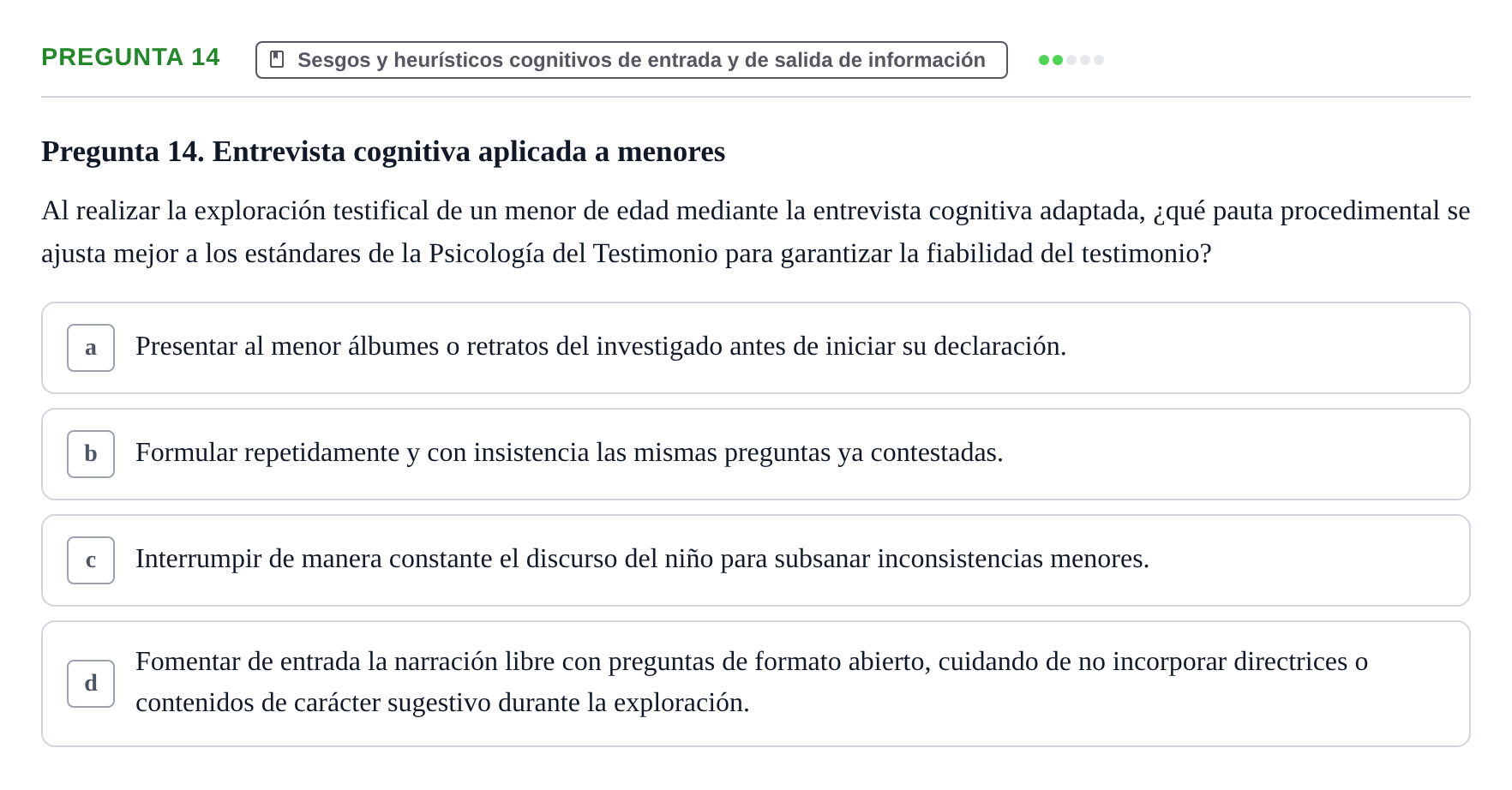Enunciado: Pregunta 14