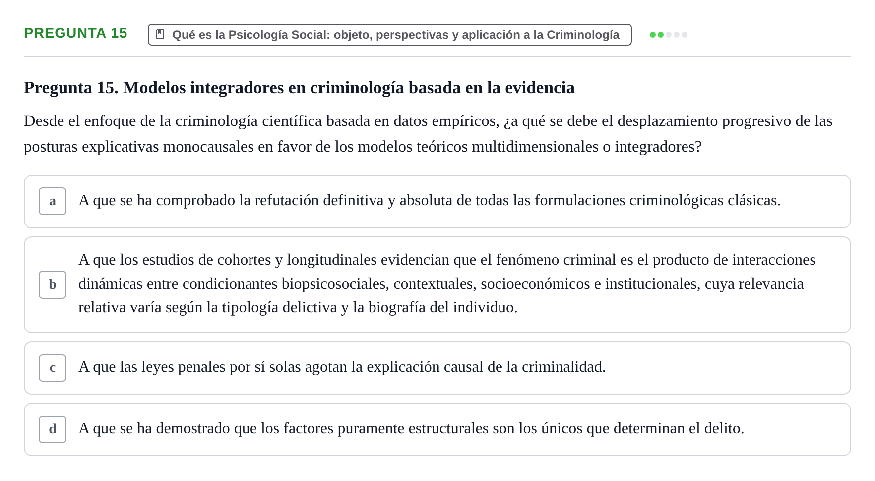 Enunciado: Pregunta 15