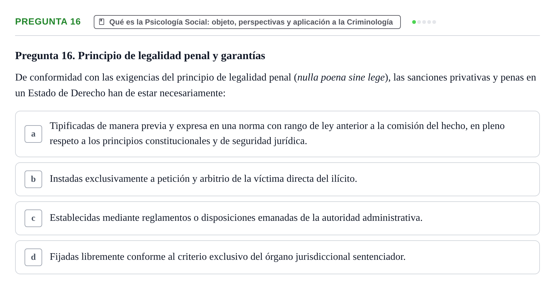 Enunciado: Pregunta 16