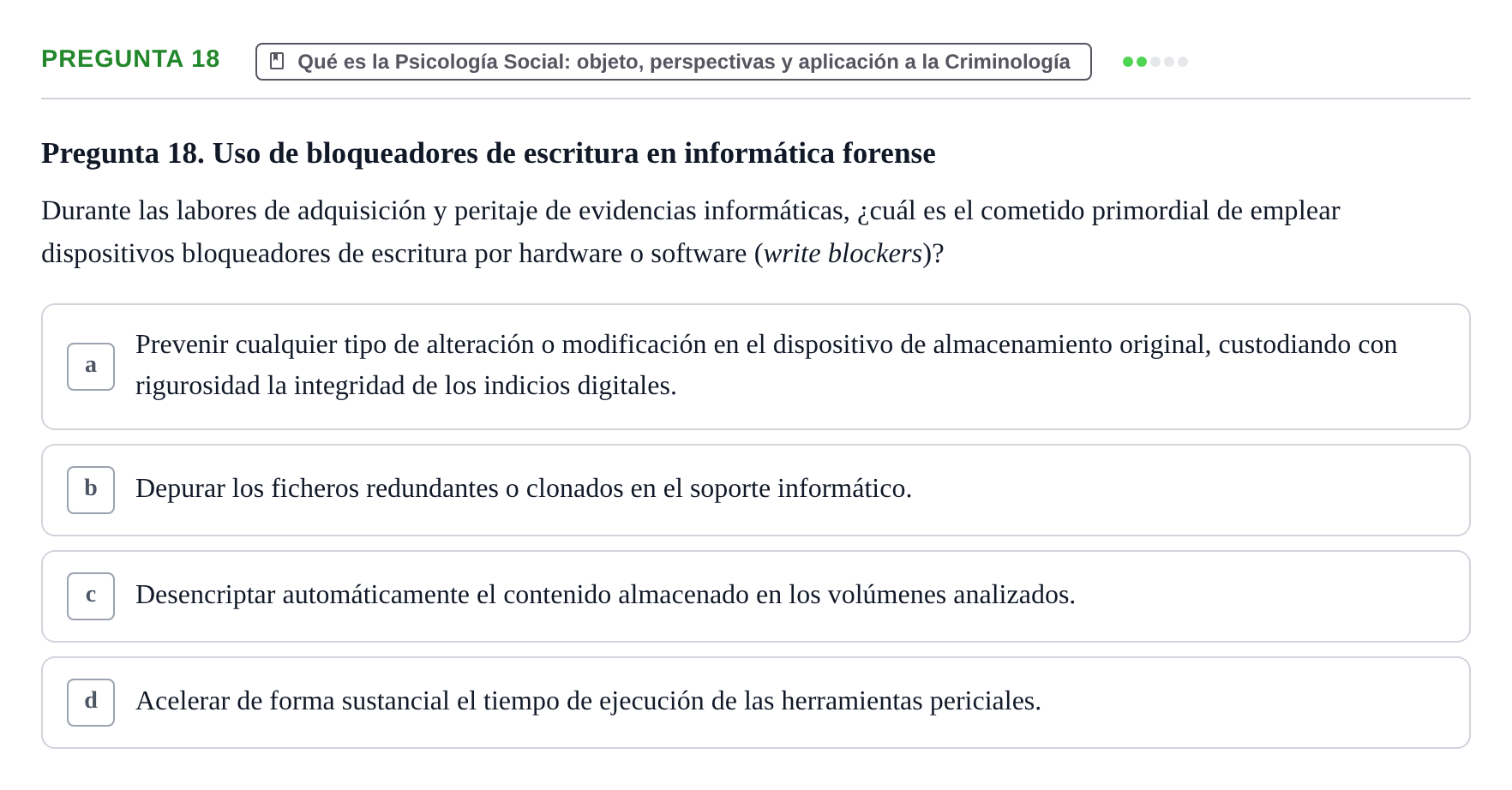 Enunciado: Pregunta 18