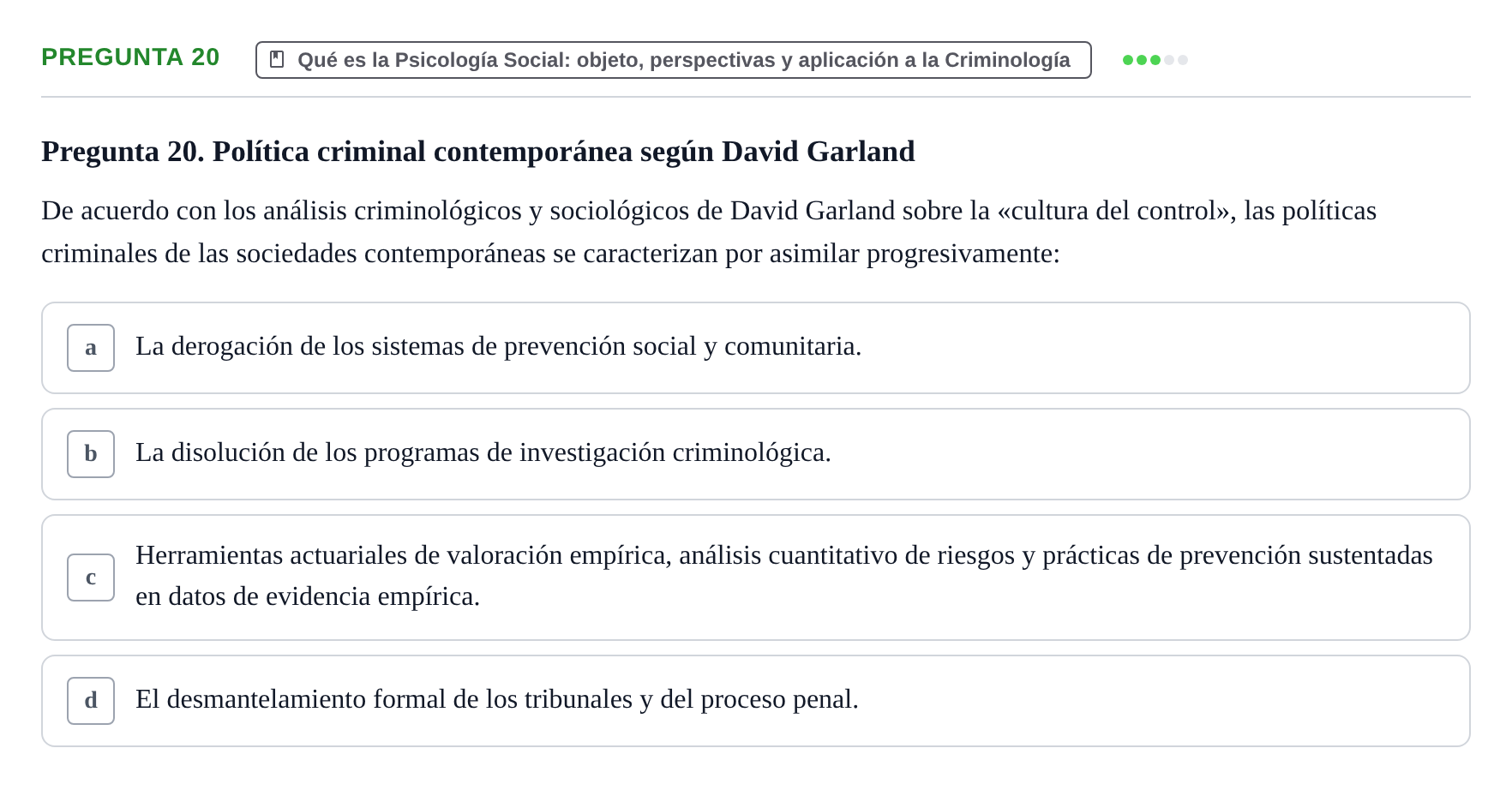 Enunciado: Pregunta 20