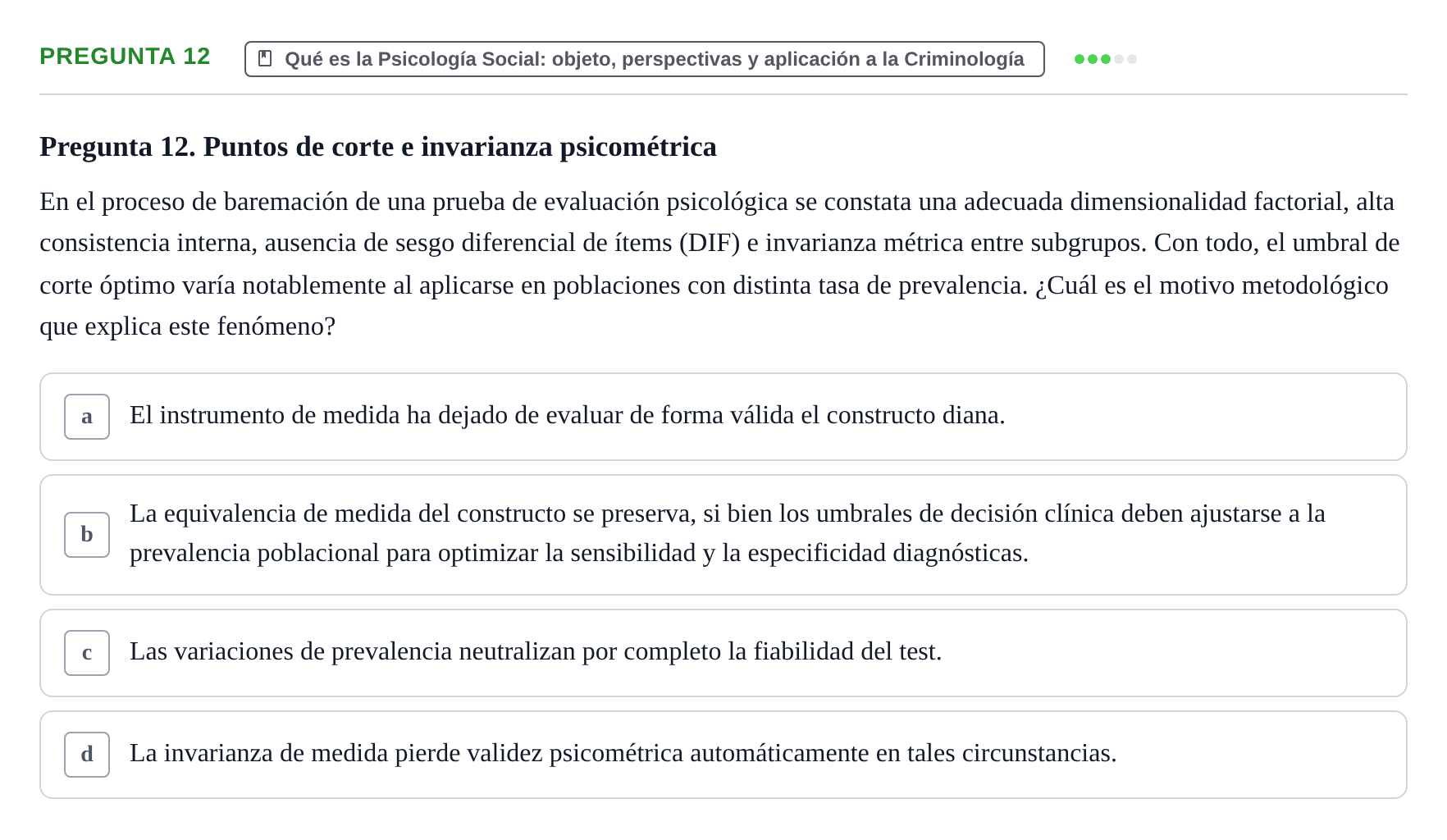 Enunciado: Pregunta 12