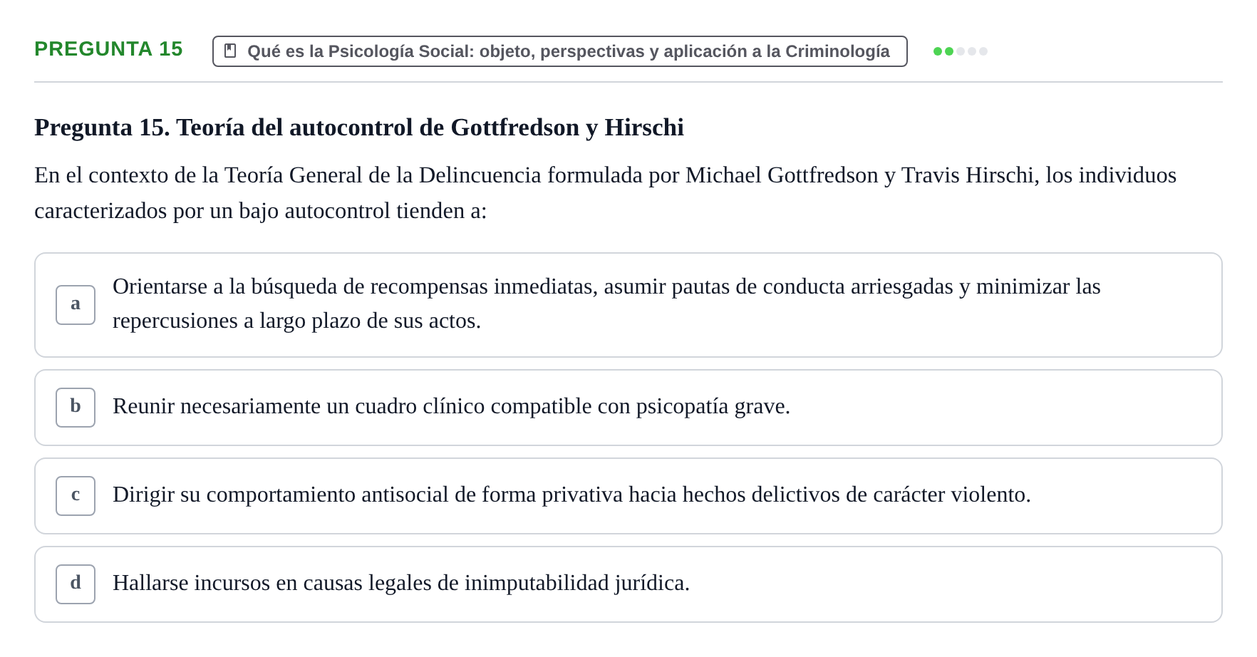 Enunciado: Pregunta 15