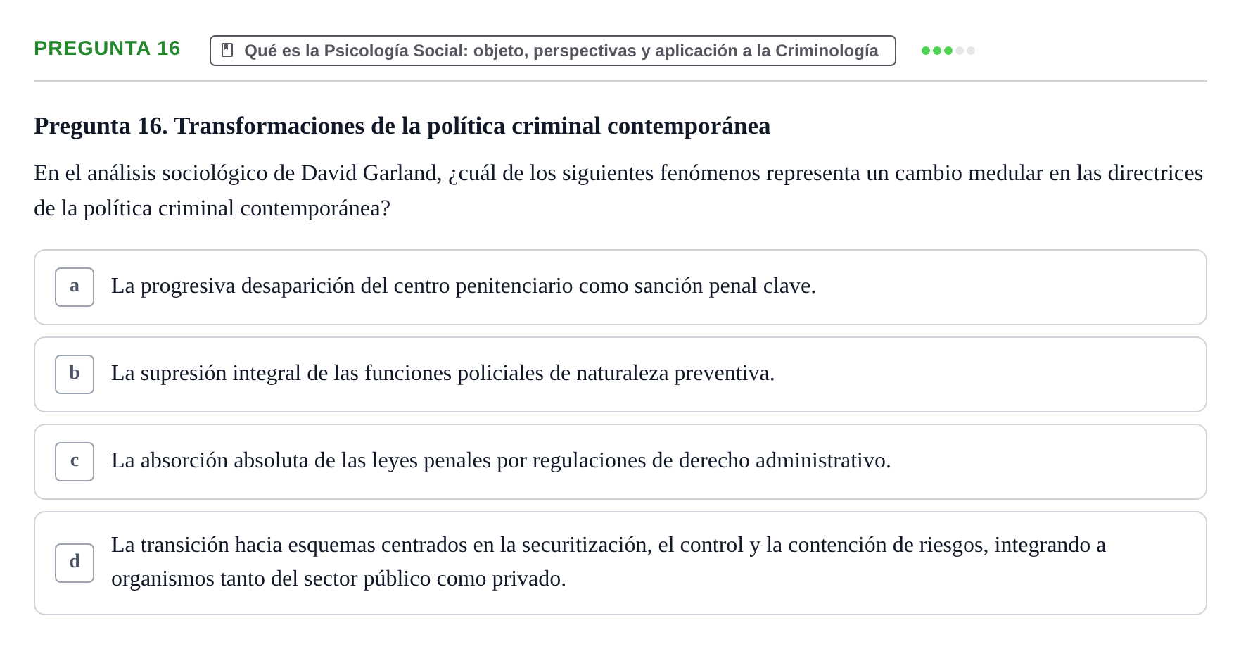 Enunciado: Pregunta 16
