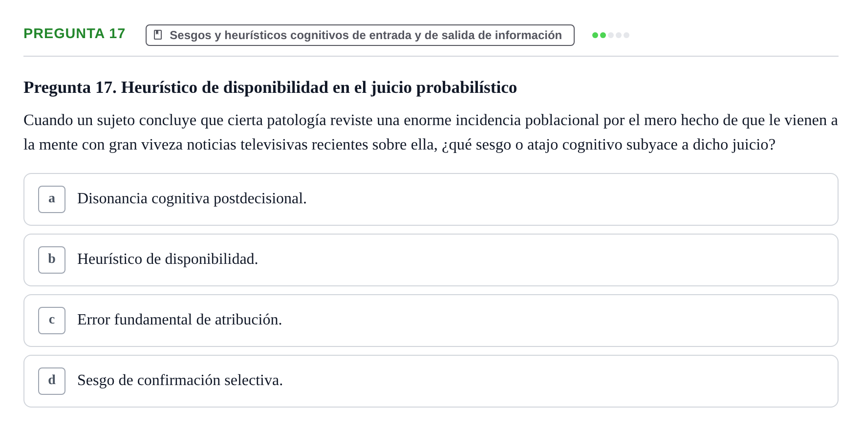 Enunciado: Pregunta 17