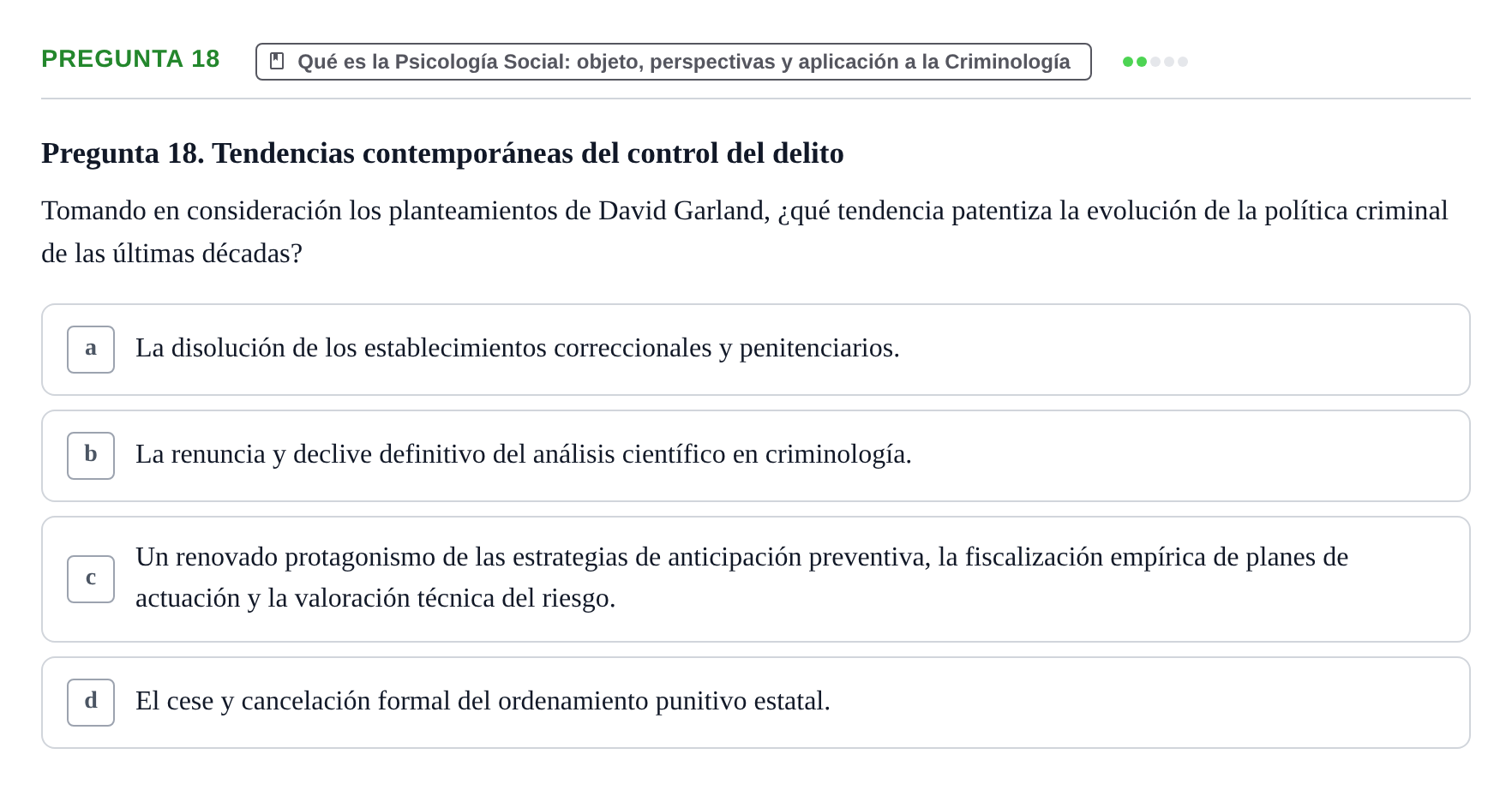 Enunciado: Pregunta 18