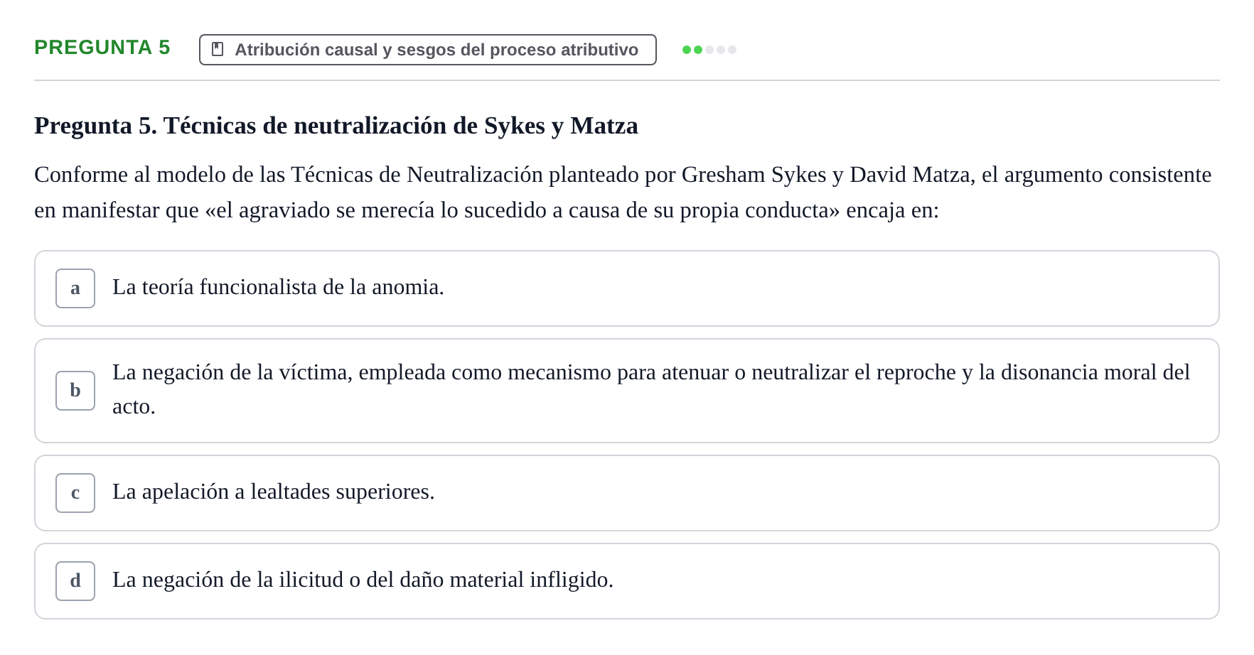 Enunciado: Pregunta 5