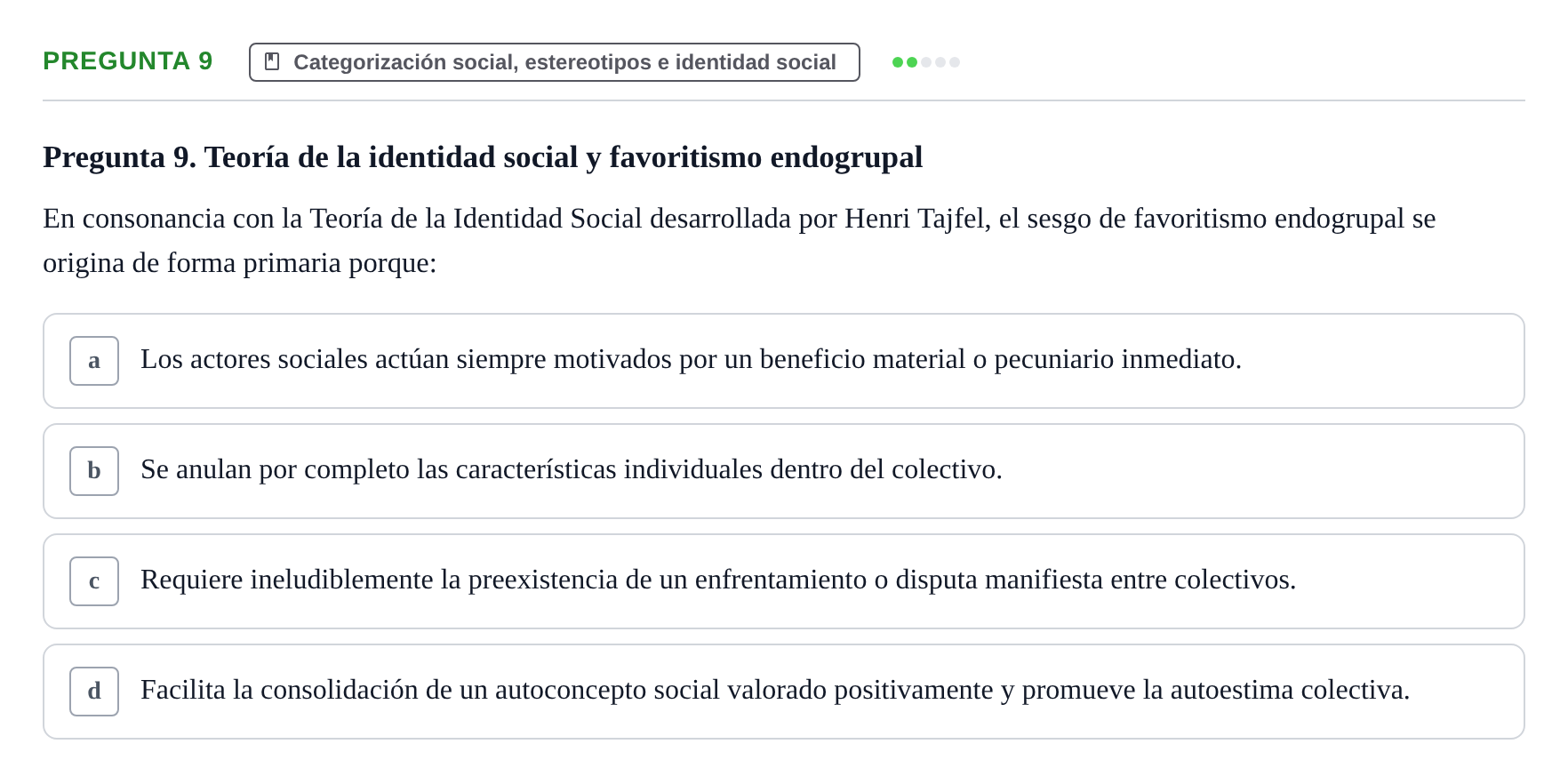 Enunciado: Pregunta 9
