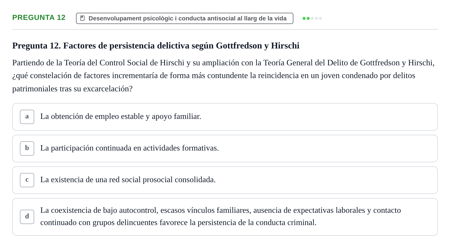 Enunciado: Pregunta 12