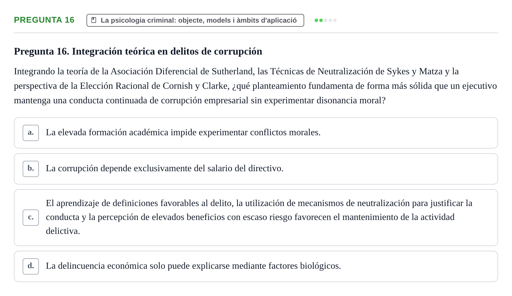 Enunciado: Pregunta 16
