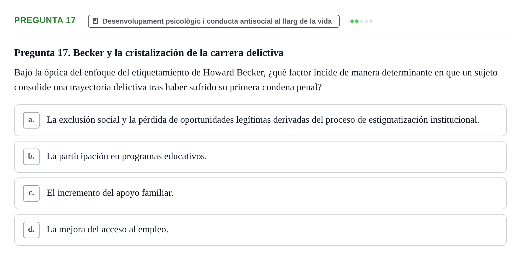 Enunciado: Pregunta 17