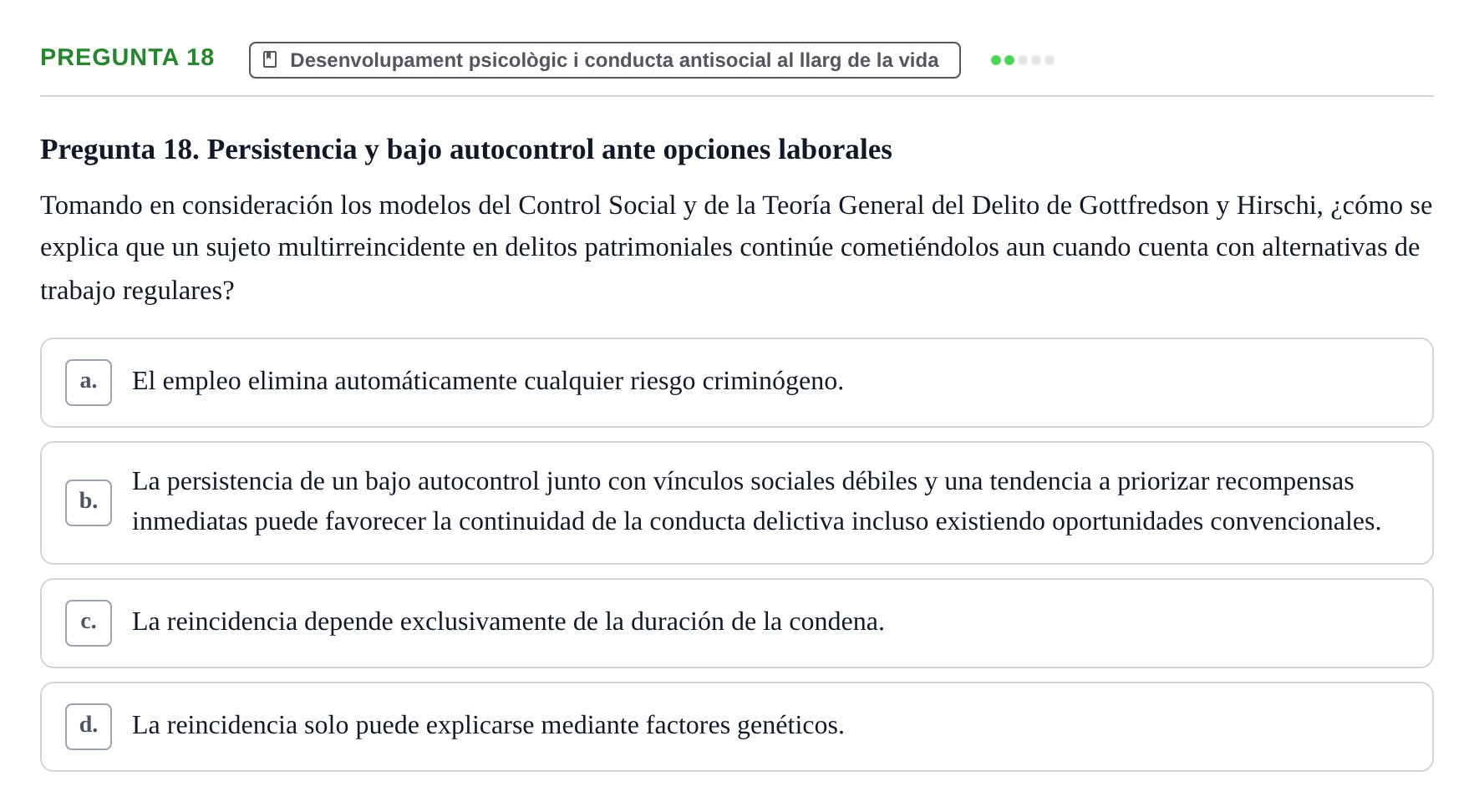 Enunciado: Pregunta 18