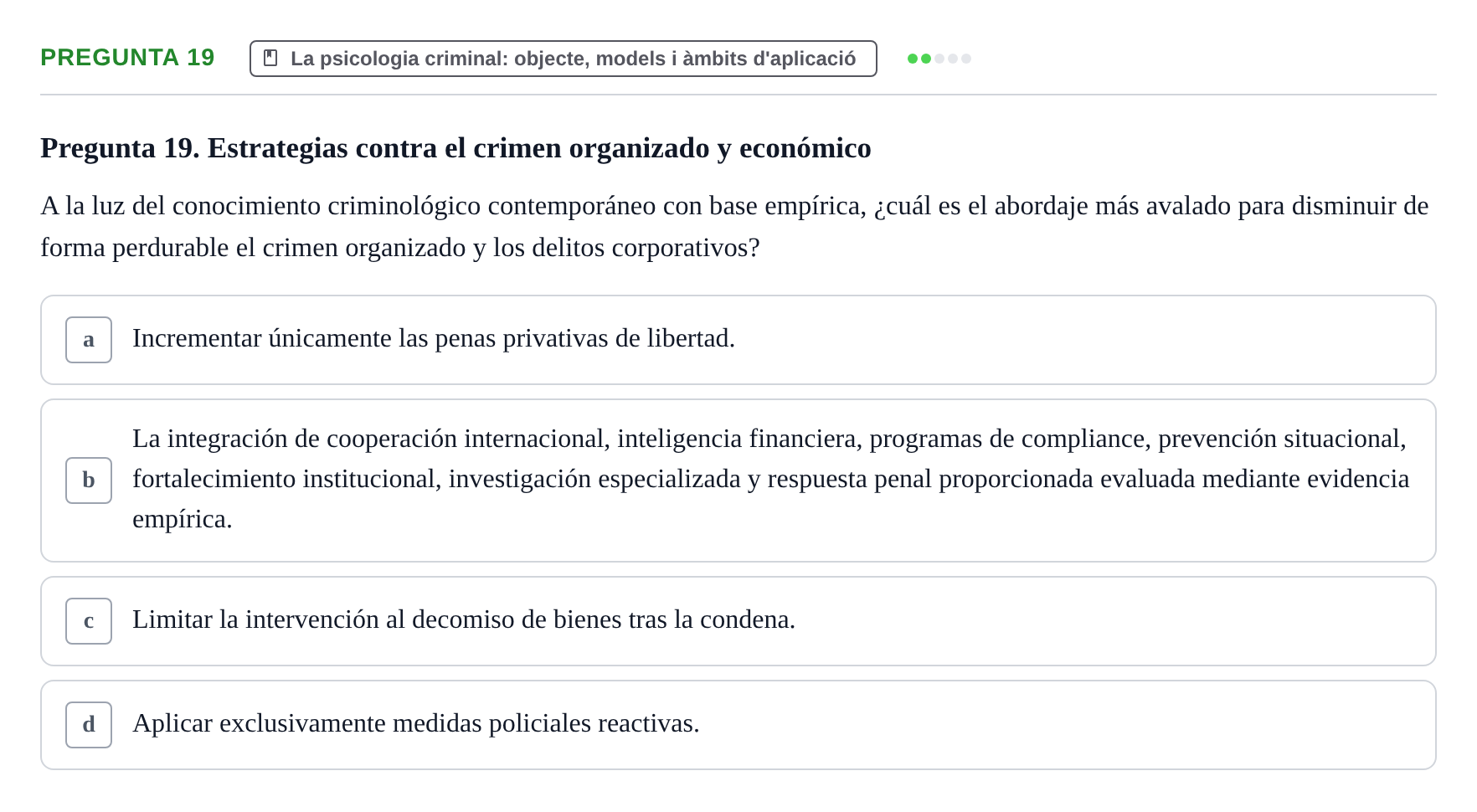 Enunciado: Pregunta 19