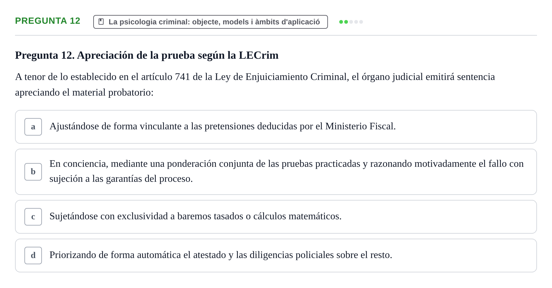 Enunciado: Pregunta 12
