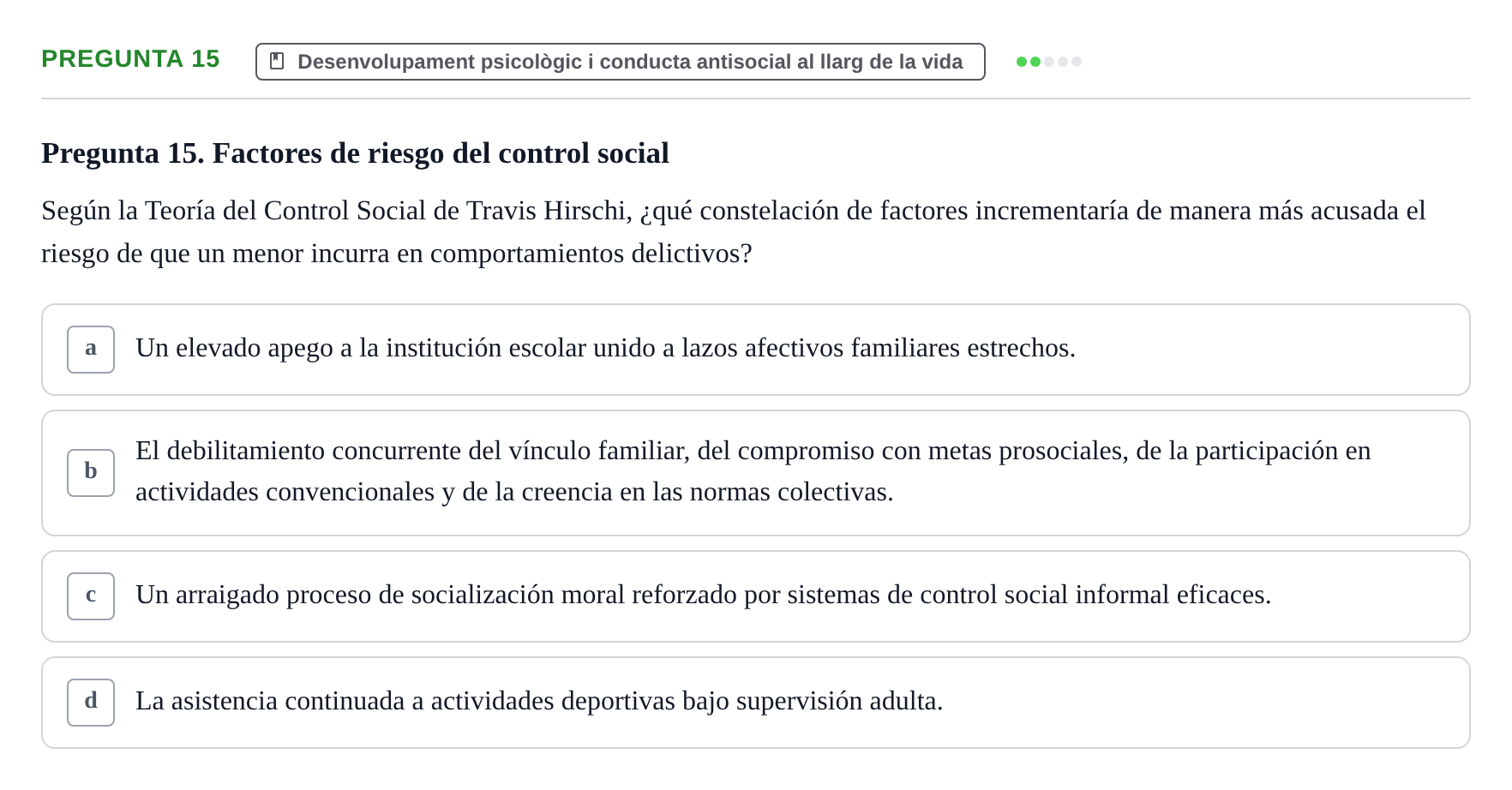 Enunciado: Pregunta 15
