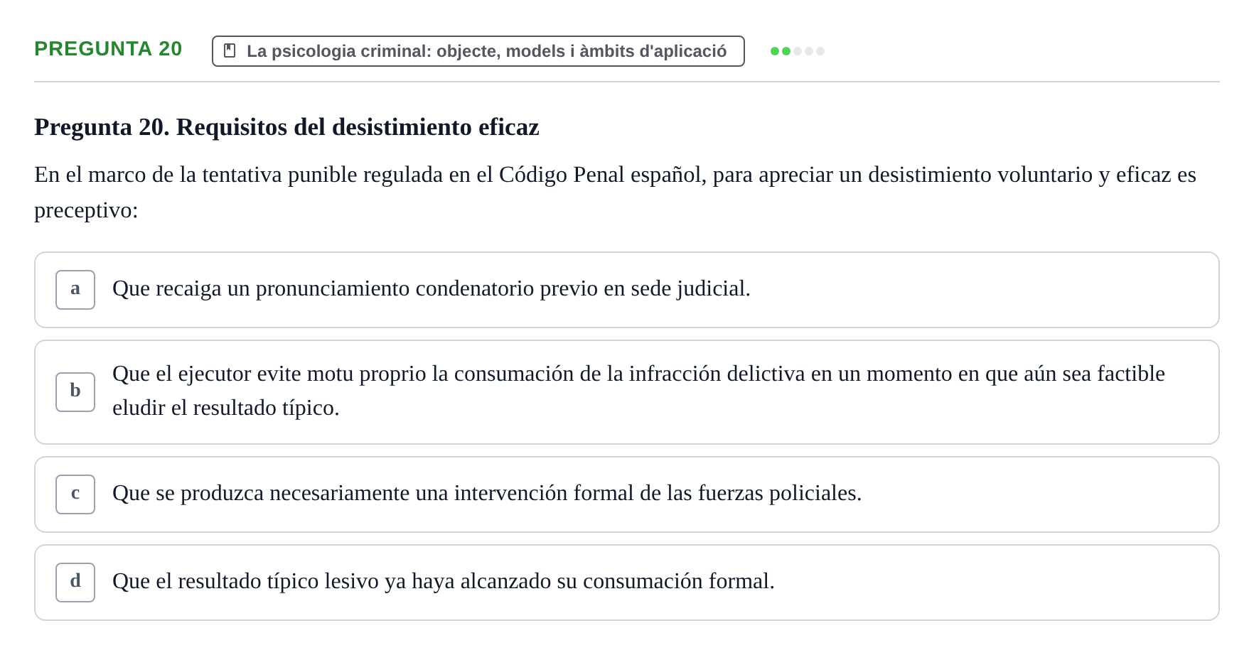 Enunciado: Pregunta 20