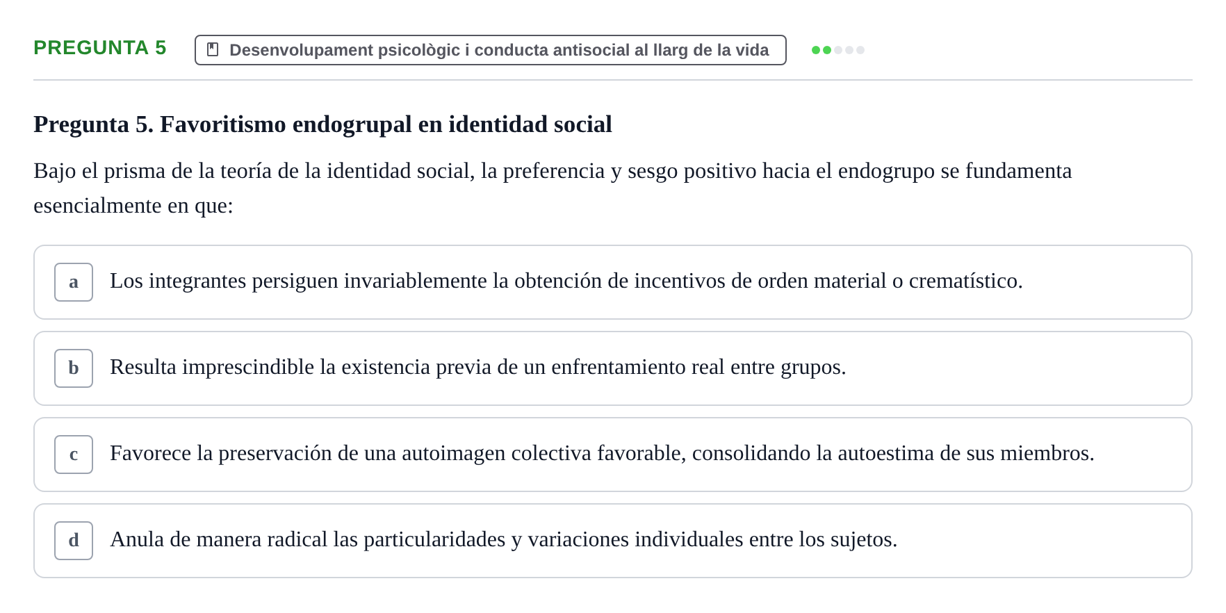 Enunciado: Pregunta 5