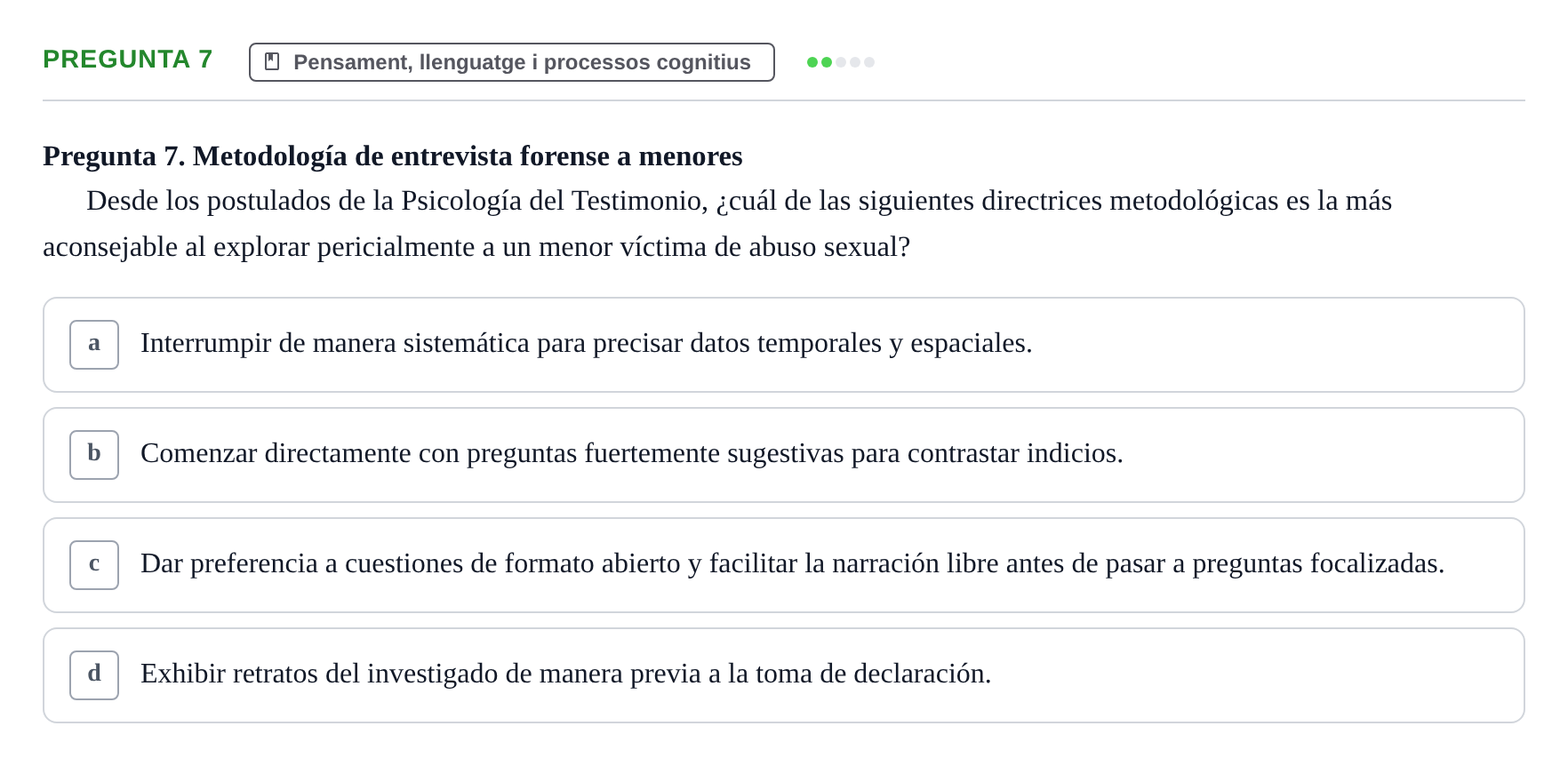 Enunciado: Pregunta 7