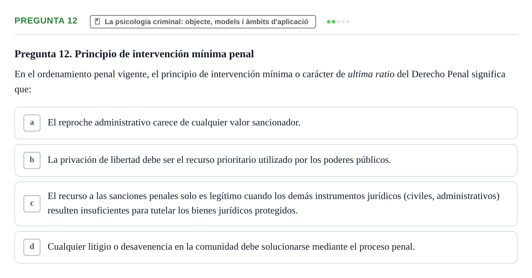 Enunciado: Pregunta 12