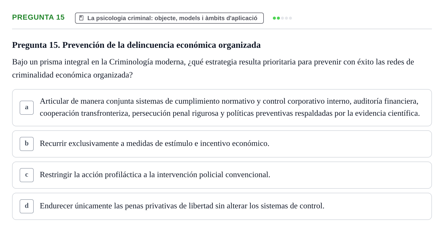Enunciado: Pregunta 15