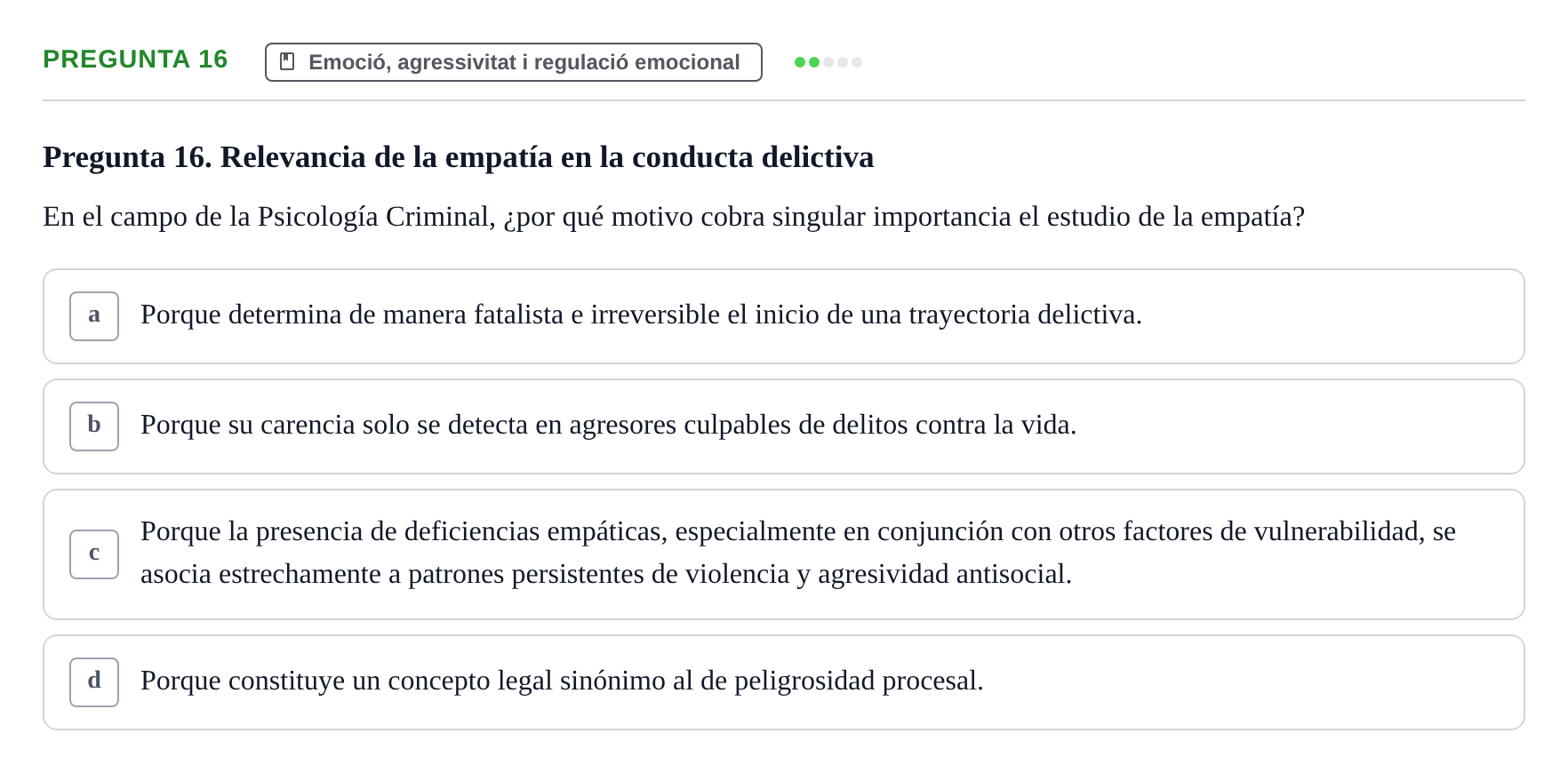 Enunciado: Pregunta 16