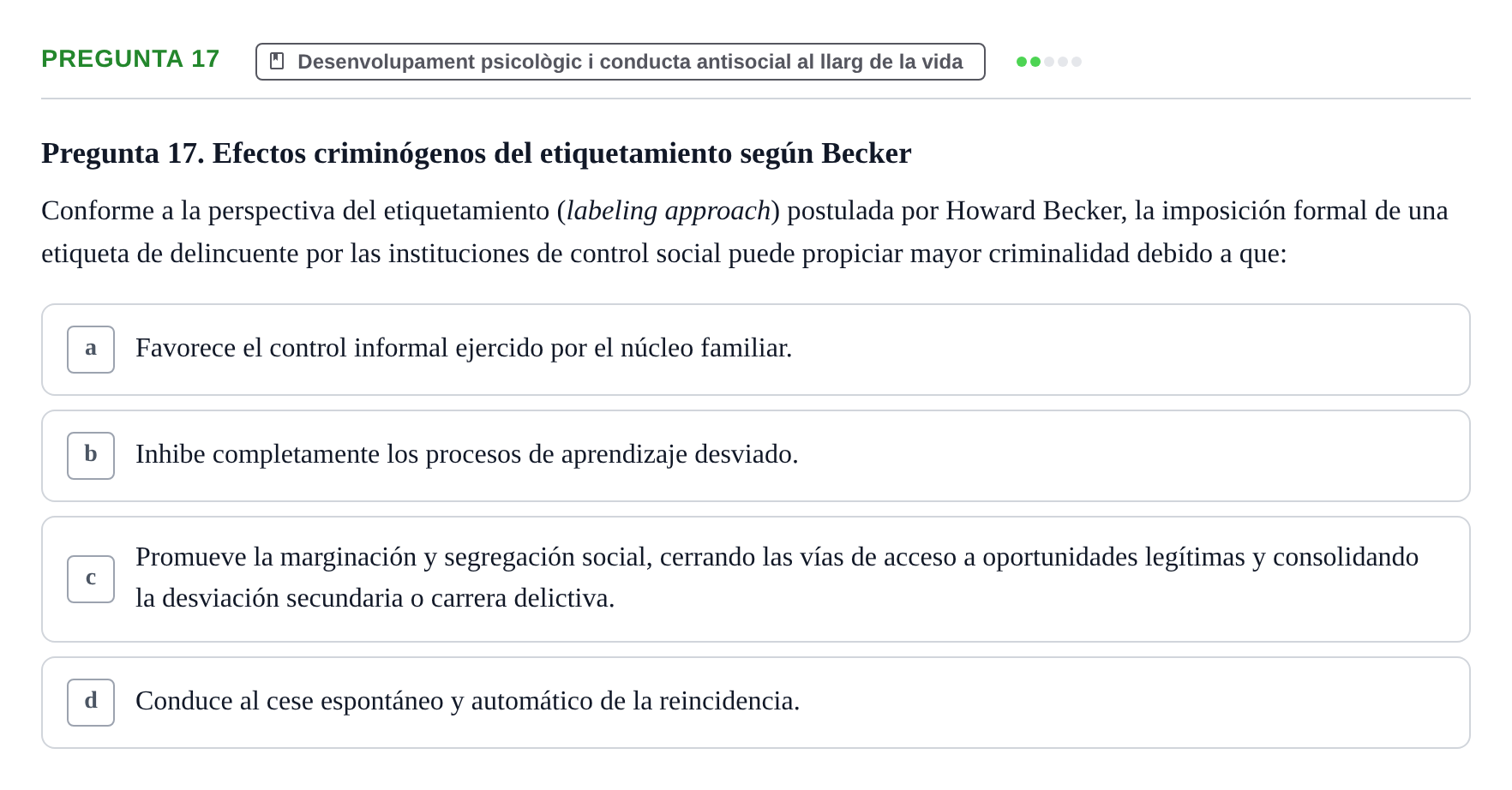 Enunciado: Pregunta 17