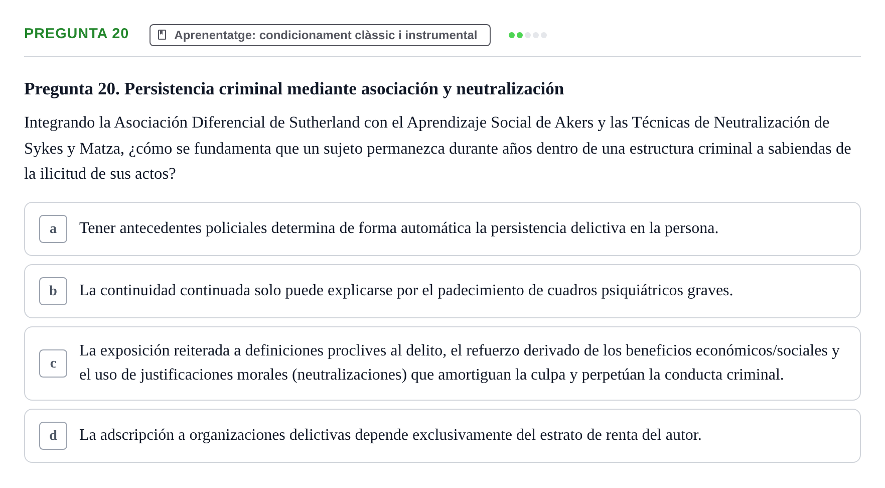 Enunciado: Pregunta 20