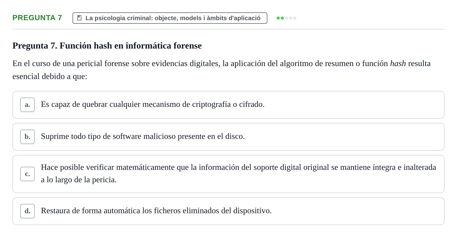 Enunciado: Pregunta 7