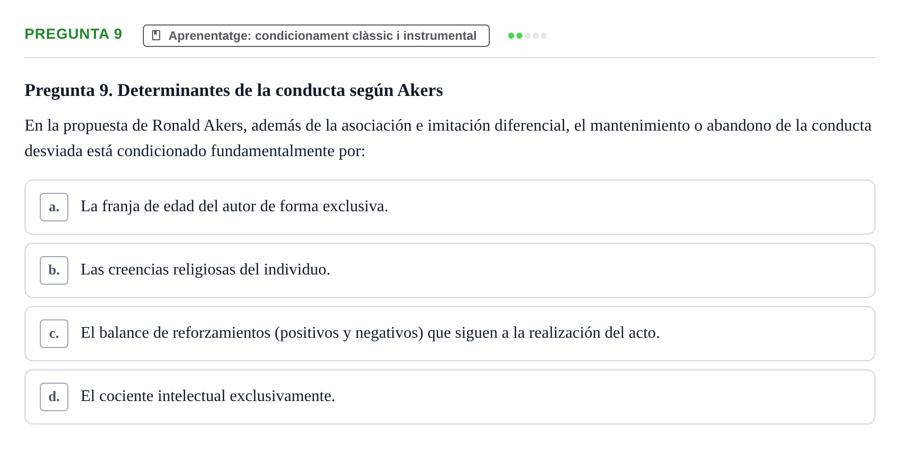 Enunciado: Pregunta 9