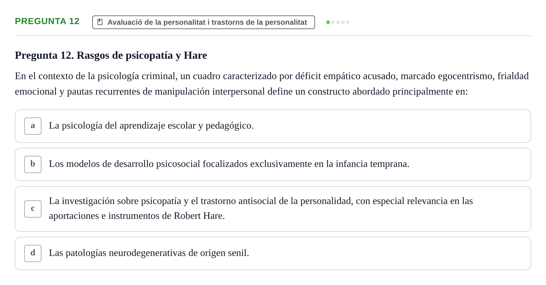 Enunciado: Pregunta 12