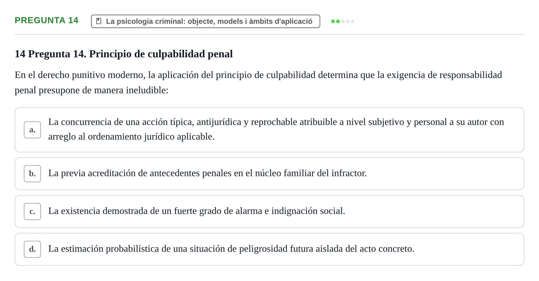 Enunciado: Pregunta 14
