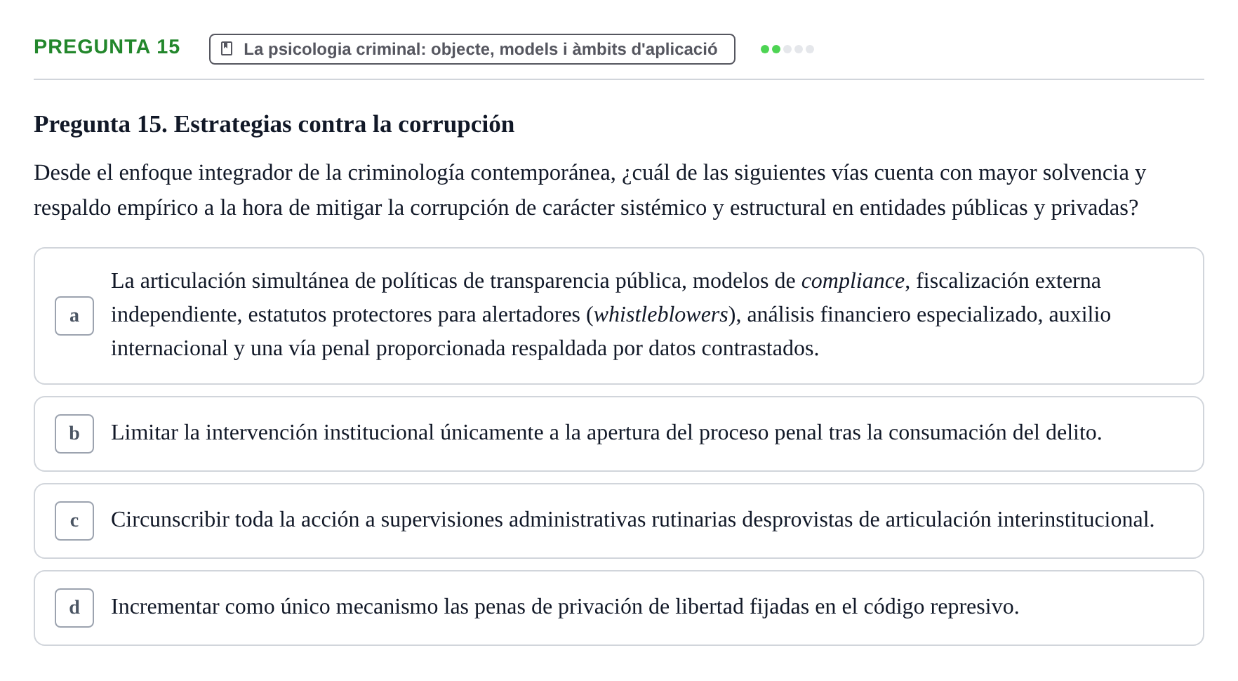 Enunciado: Pregunta 15