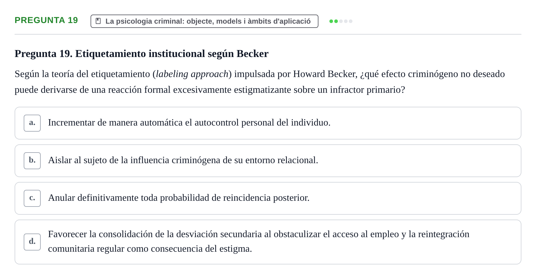 Enunciado: Pregunta 19