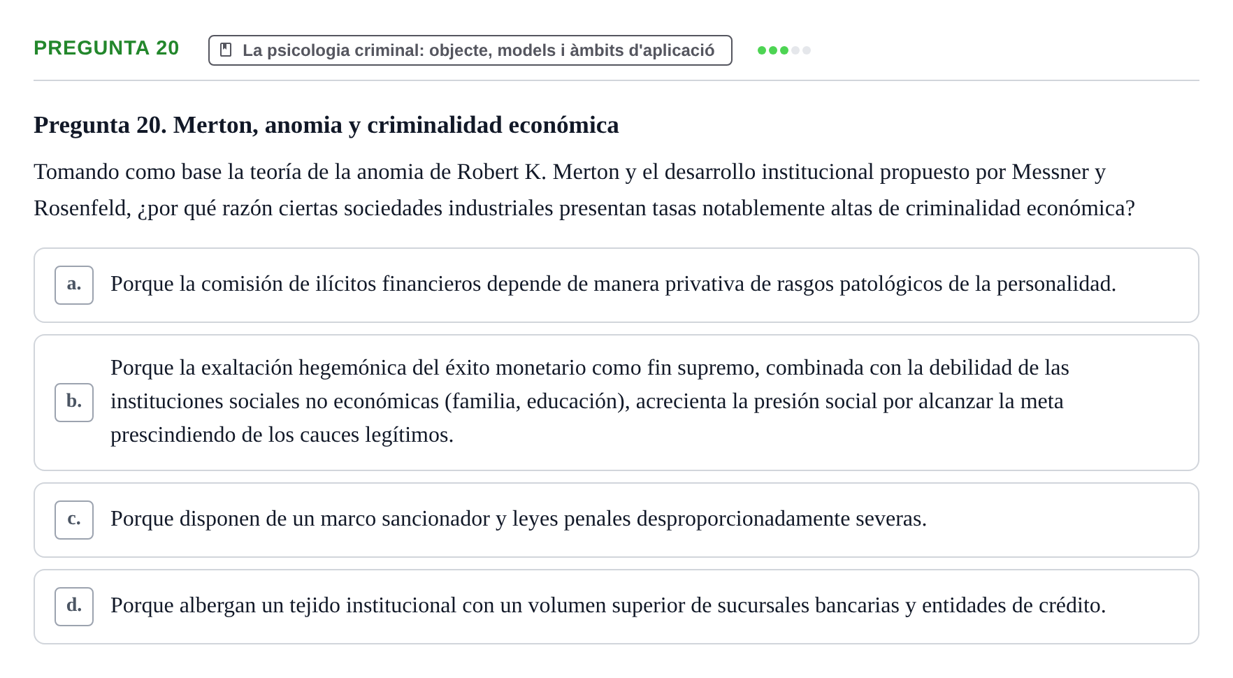 Enunciado: Pregunta 20
