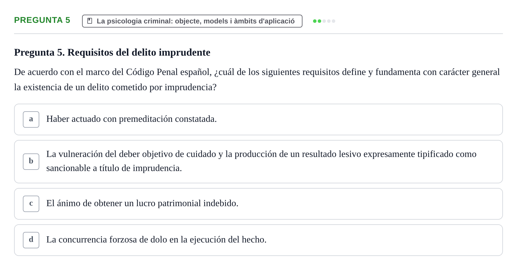 Enunciado: Pregunta 5