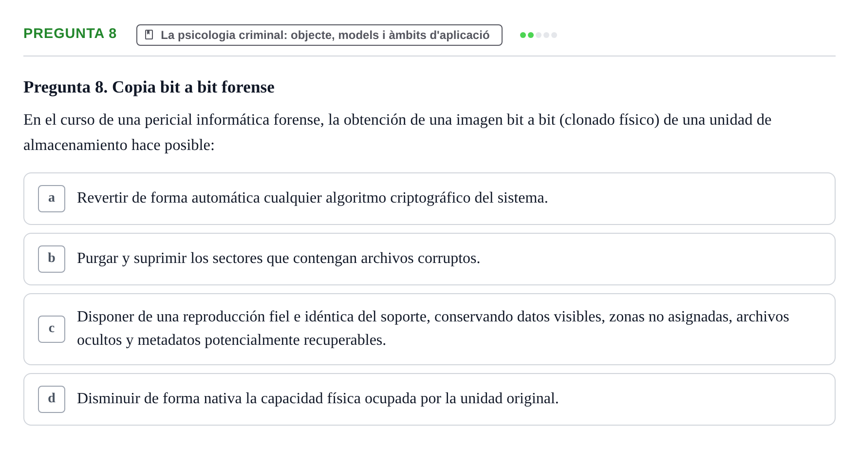 Enunciado: Pregunta 8