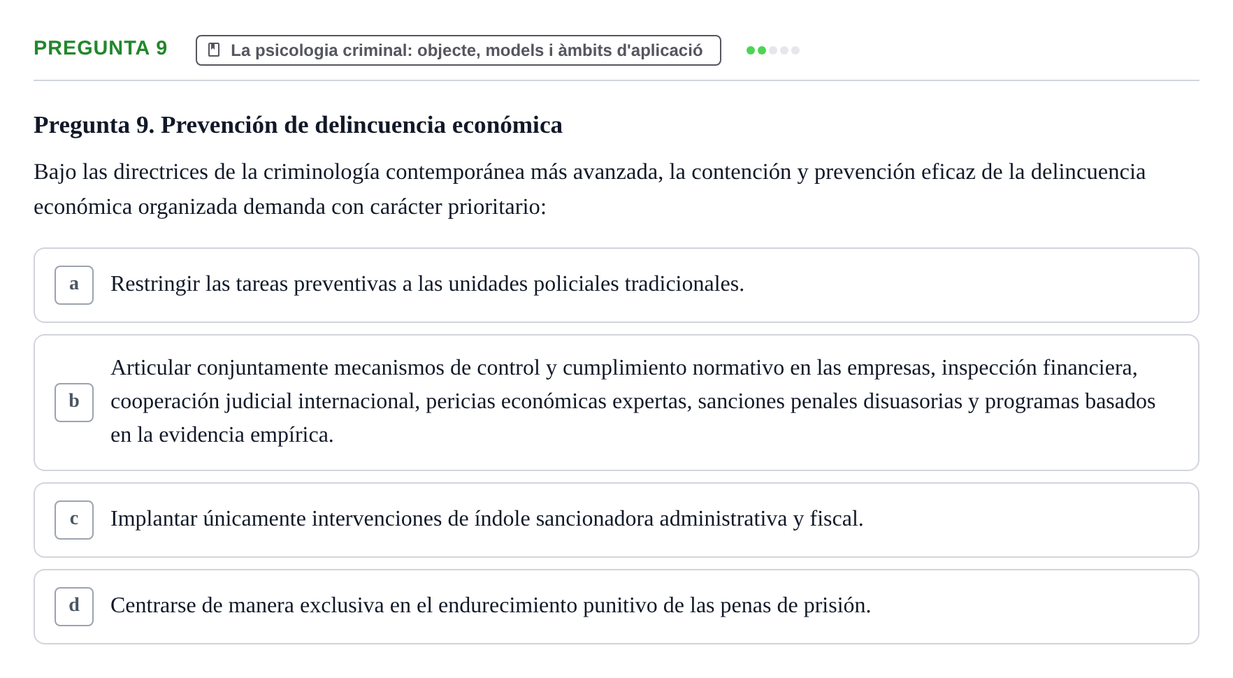 Enunciado: Pregunta 9