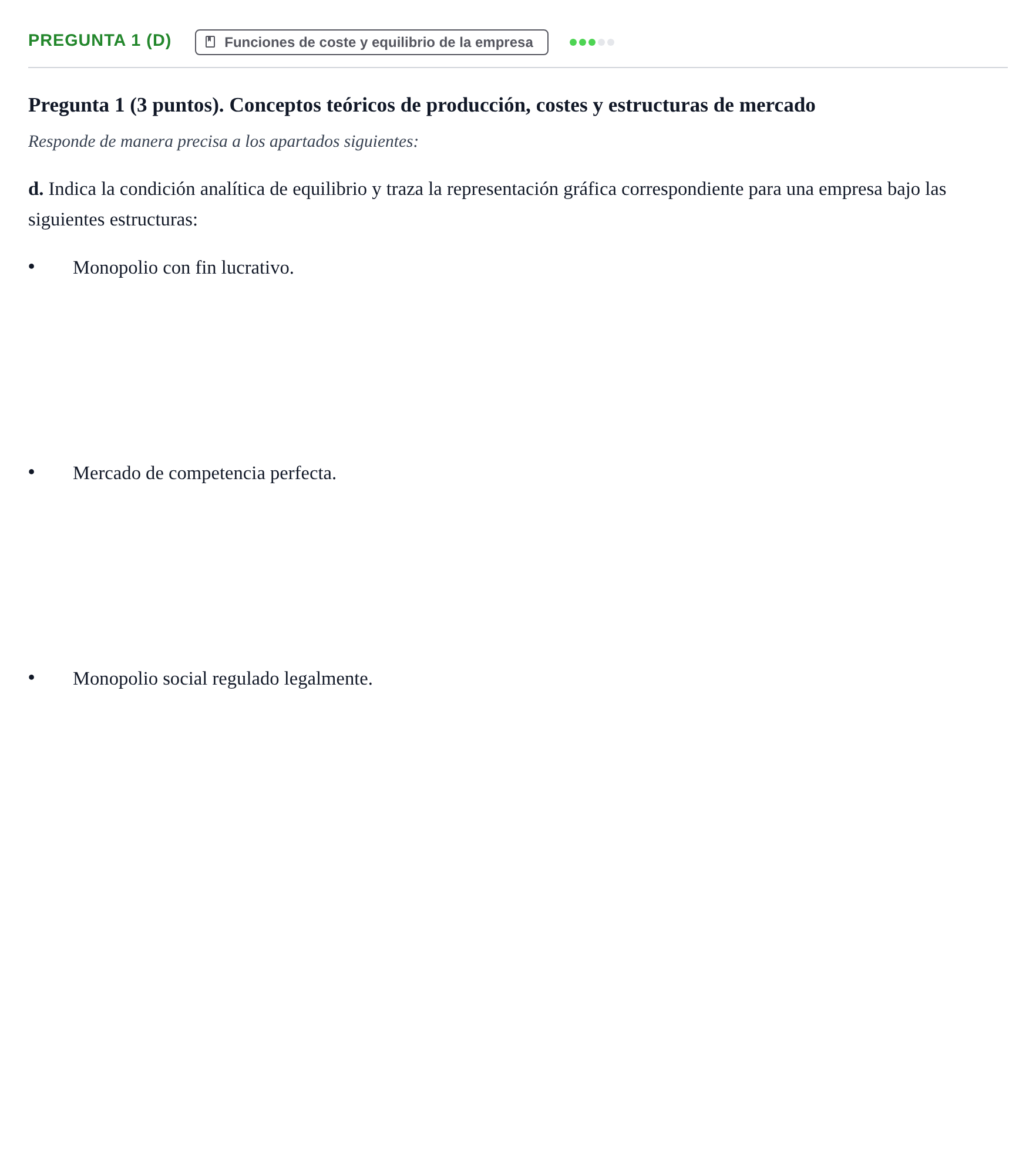 Enunciado: Pregunta 1 (d) · Organització Empresarial UDL Juny 2018