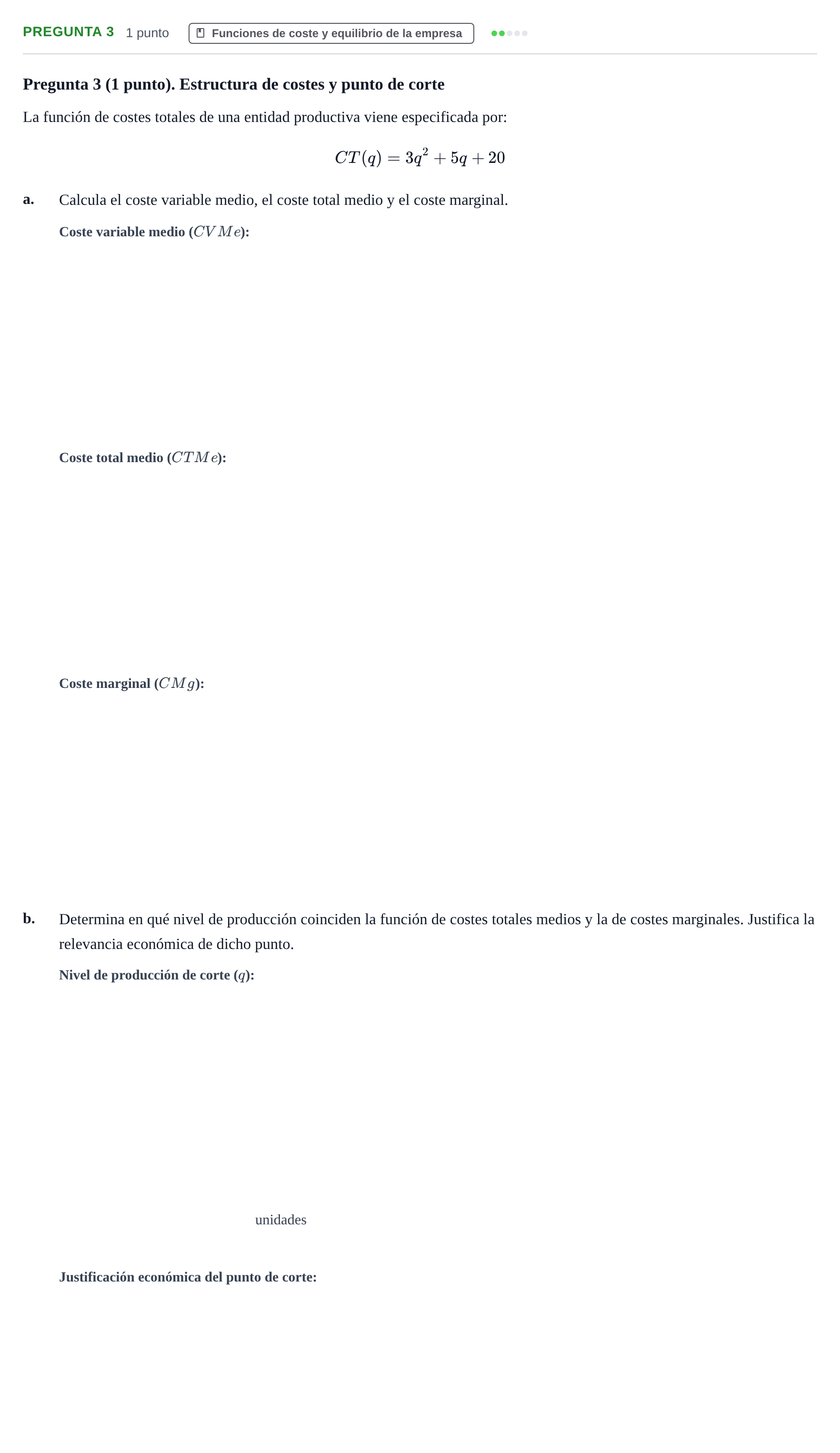 Enunciado: Pregunta 3 · Organització Empresarial UDL Juny 2018