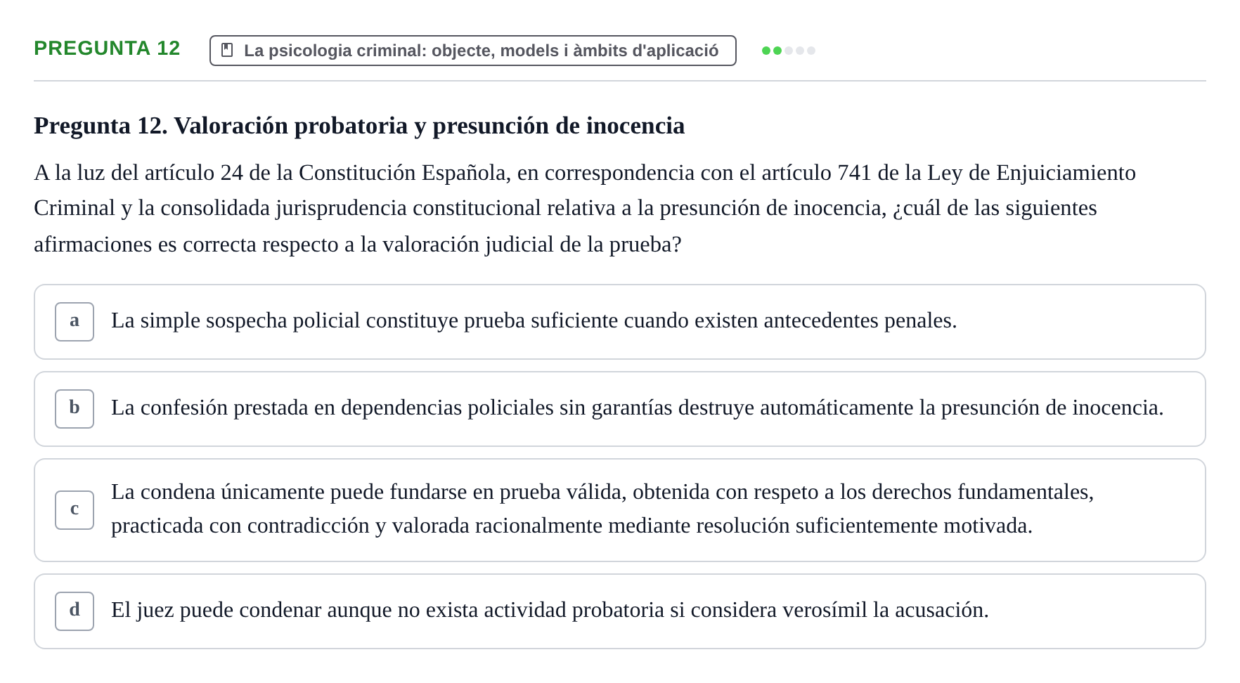 Enunciado: Pregunta 12