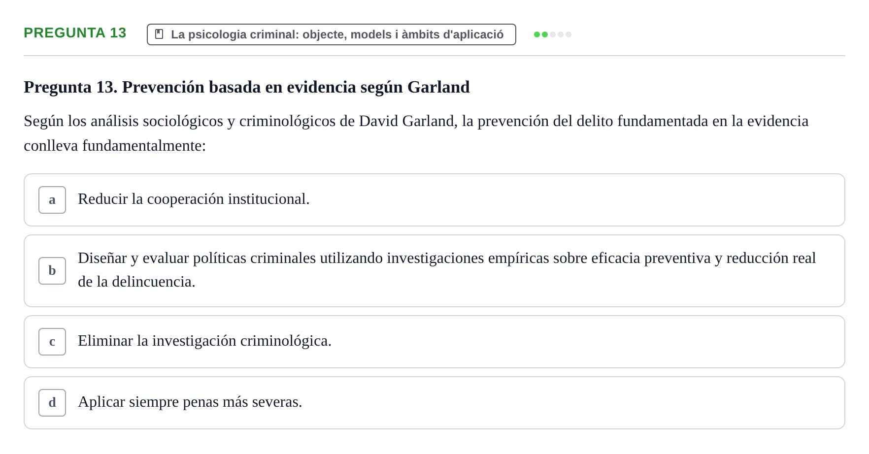 Enunciado: Pregunta 13